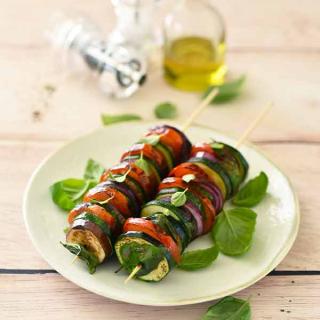 Brochettes comme un tian au pesto Brochettes comme un tian au pesto