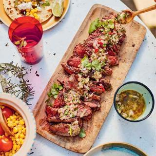 Tataki de bœuf sauce chimichurri