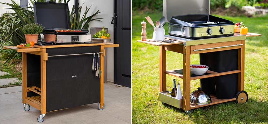 wooden griddle trolley