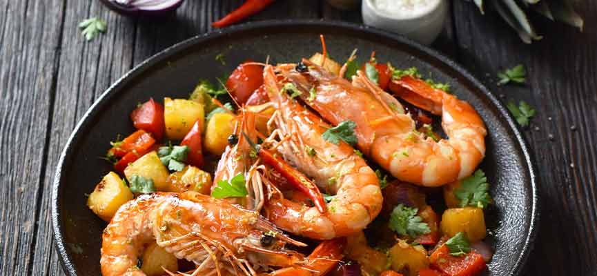 Crevettes à l'hawaïenne Crevettes à l'hawaïenne