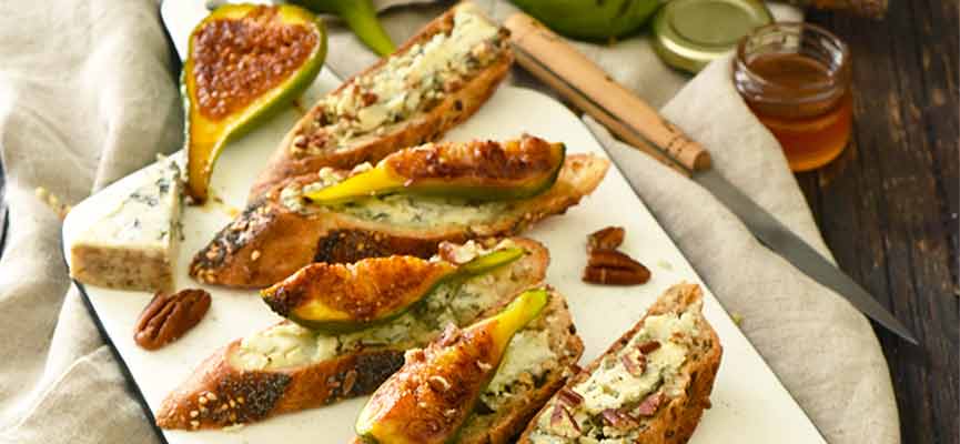 Fig and Blue Cheese Crostinis