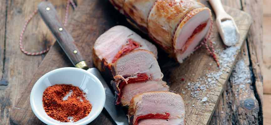 Filet mignon with piquillo and Basque ham